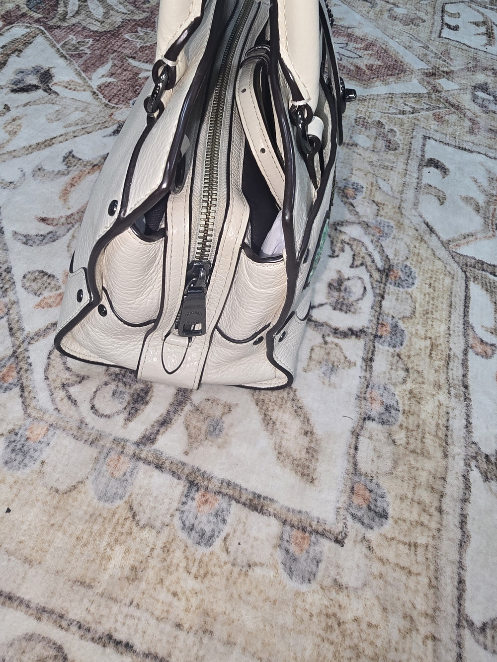 Coach 57722 Mercer 24 Leather Sachel In Chalk - Picture 10 of 11